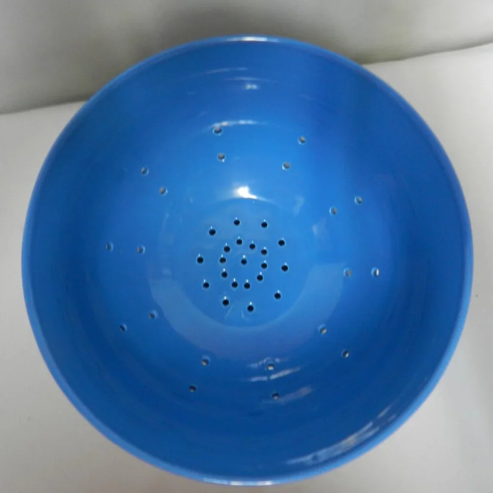 TAG colander strainer bowl ceramic insert blue Dishwasher Safe 4.5
